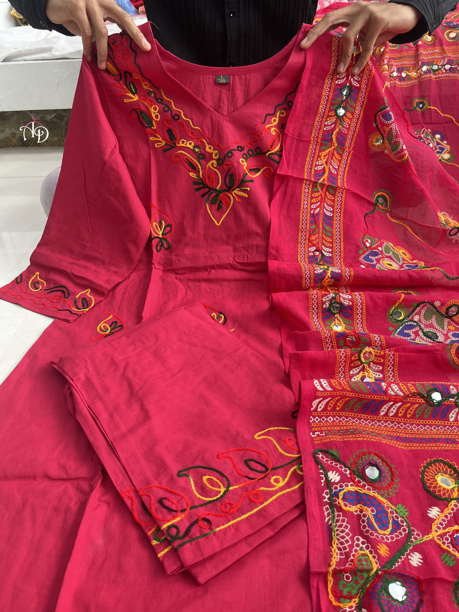 Akshar Sundari Cotton Navaratri Special Kurti With Bottom Dupatta Wholesale Price In Surat